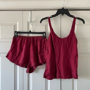 Vintage Victoria’s Secret Pink Label Red Silk Sleep Set, M